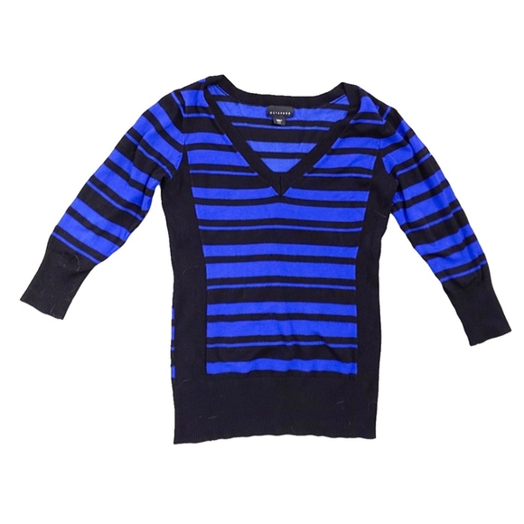 METAPHOR BLUE & BLACK V NECK SWEATER - Picture 3 of 3